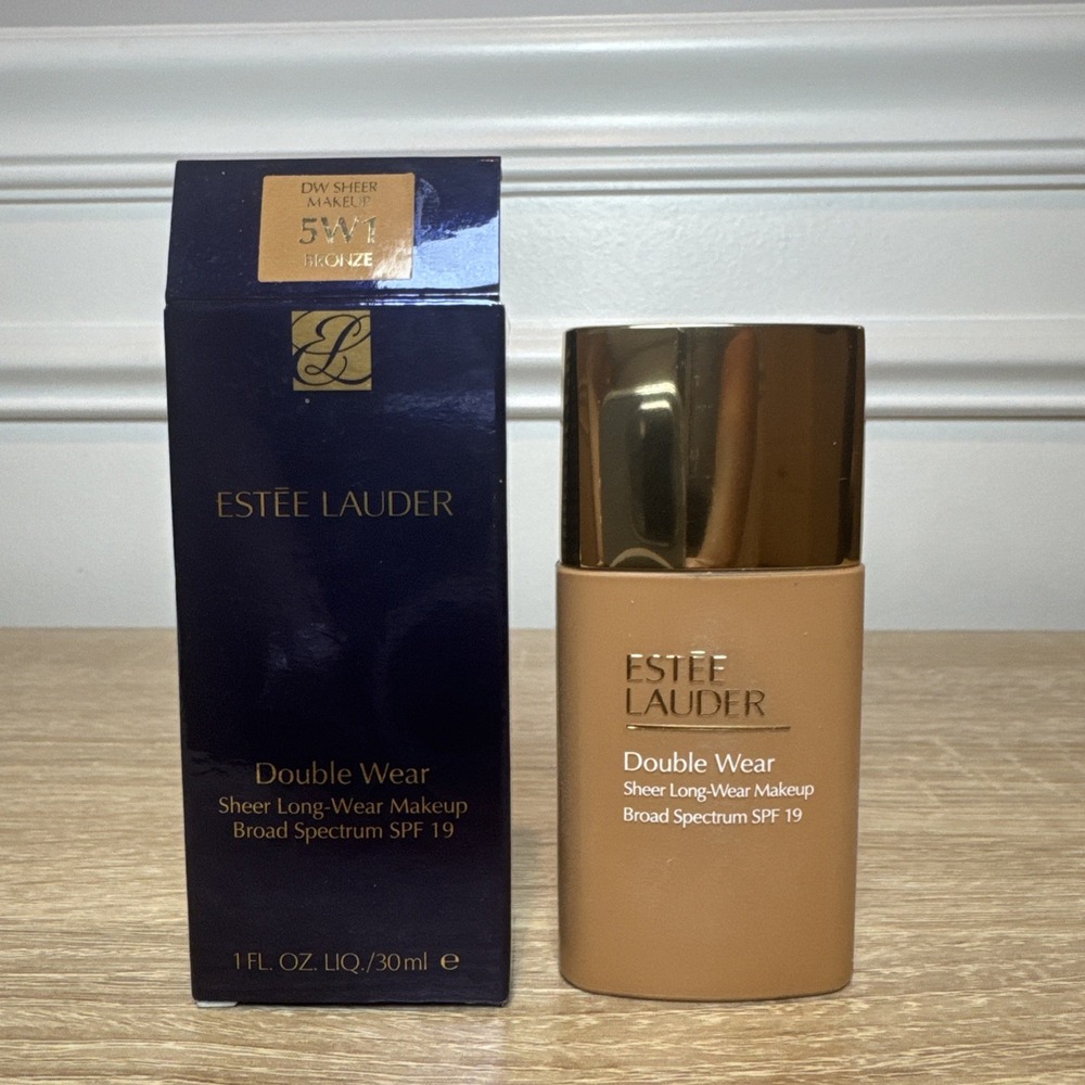 Estee Lauder Double‎ Wear Sheer Long-Wear Makeup SPF19 5W1 BRONZE 1 FLOZ NWB
